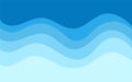 Abstract Blue Wave Background, Smooth Gradient Wave Layers, Modern Blue Curve Design, Minimal Abstract Wave Art Royalty Free Stock Photo