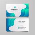 Abstract blue wave business card template design on white background vector Royalty Free Stock Photo