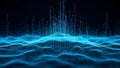 Abstract blue wave data visualization concept for technology and science Royalty Free Stock Photo