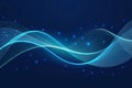 Abstract blue wave digital background, glowing lines, website header Royalty Free Stock Photo