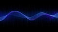 Abstract blue wave digital illustration on black background technology and data concept with futuristic style Royalty Free Stock Photo