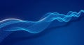 Abstract Blue Wave Dots Particle Flow Dynamic Background Tech Visualization 3D Render Royalty Free Stock Photo