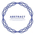 Abstract Blue wave line pattern border frame. Flat style concept. Vector circle frame elements Royalty Free Stock Photo
