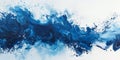 Abstract Blue Wave Painting on White Background