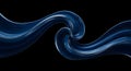 Abstract Blue Wave Pattern on Black Background for Digital Art or Design Royalty Free Stock Photo