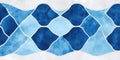 Abstract blue wave pattern decorative tile design Royalty Free Stock Photo