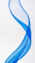 Abstract Blue Wave, Smooth Flowing Form on White Background. Elegance and Minimalism in Design. Royalty Free Stock Photo
