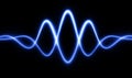 Abstract Blue Waveform on Black Background Royalty Free Stock Photo