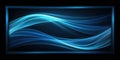 Abstract blue waveforms framed in a glowing border, ideal for digital presentations and technological designs. Generative AI Royalty Free Stock Photo