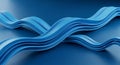 Abstract blue waves background with smooth flowing lines and shadows Royalty Free Stock Photo