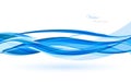 Abstract blue waves - data stream concept. Vector Illustration