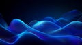Abstract Blue Waves  Digital Flow  Technology Background  Data Visualization Royalty Free Stock Photo