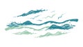 Abstract Blue Waves for Dynamic Water & Ocean-Themed Graphics, vector design Generative AI Royalty Free Stock Photo