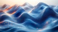 Abstract Blue Waves Glow Data Visualization