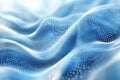Abstract blue waves with glowing white dots creating a futuristic digital network data flow visualization Royalty Free Stock Photo