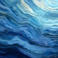 Abstract Blue Waves: Multilayered Texture In Surreal 3d Landscape