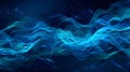Abstract blue waves with starry sky background Royalty Free Stock Photo