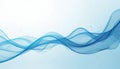 Abstract blue waves on white background. Dynamic flowing lines create modern design. Illustration suitable for tech energy or Royalty Free Stock Photo