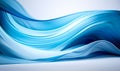 Abstract Blue Wavy Design on White Background, Modern Fluid Art Concept, Dynamic Smooth Lines, Digital Wave Illustration Royalty Free Stock Photo