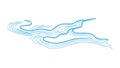 Abstract blue wavy lines: fluid flow and motion, vector design Generative AI Royalty Free Stock Photo