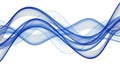 Abstract blue wavy lines forming a dynamic and flowing pattern on a white background with transparency Keywords Royalty Free Stock Photo