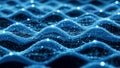 Abstract blue wavy particle surface with glowing white dots and dark background texture Royalty Free Stock Photo