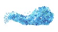 Abstract Blue Wavy Water Mosaic Pattern Vector, vector design Generative AI Royalty Free Stock Photo