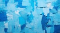 Abstract Blue And White Acrylic Painting With Heavy Impasto Brushstrokes