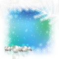 Abstract white background with white Christmas decorations and snowflakes Royalty Free Stock Photo