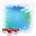 Abstract white background with Christmas decorations and snowflakes Royalty Free Stock Photo