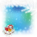 Abstract white background with Christmas gifts and decorations Royalty Free Stock Photo