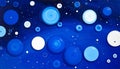 Abstract Blue and White Circles Floating in Dark Cosmic Background with Tiny Stars Keywords: abstract, blue, white Royalty Free Stock Photo