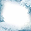 abstract blue and white clouds with a white frame on a white background Royalty Free Stock Photo