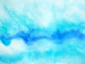 abstract blue white color background sky water sea ocean wave cloud nature watercolor painting art texture illustration design Royalty Free Stock Photo