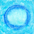 abstract blue white color background universe mind spiritual holistic healing imagine inspiring ring circle watercolor painting Royalty Free Stock Photo