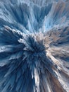 Abstract Blue and White Crystal Formations Displaying Intricate Patterns and Textures in a Dynamic, Three-Dimensional Royalty Free Stock Photo