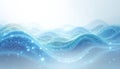 Abstract blue and white digital waves with glowing particles represent data flow and health tracking. Light dots float on dynamic Royalty Free Stock Photo