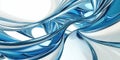Abstract blue and white fluid shapes creating dynamic flowing patterns