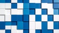 Abstract blue and white geometric cube pattern background. Royalty Free Stock Photo