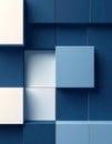 Abstract Blue And White Geometric Cubes Pattern Background With Depth Royalty Free Stock Photo