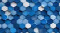 Abstract Blue and White Hexagon Pattern Texture Royalty Free Stock Photo