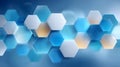 Abstract Blue and White Hexagonal Pattern Royalty Free Stock Photo