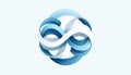 Abstract Blue and White Infinity Symbol Royalty Free Stock Photo