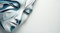 Abstract Blue And White Paper Art Mask: Serene Faces In Zbrush Style