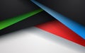 Abstract blue, white, red and green triangle overlapping layers geometric shapes background a combination Royalty Free Stock Photo