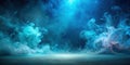 Abstract blue and white smoke swirling over a smooth surface. Generative AI Royalty Free Stock Photo