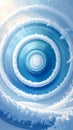 Abstract Blue and White Swirling Vortex with Frosty Edges Royalty Free Stock Photo