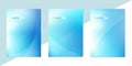 Abstract blue and white wave background vector set. Gradient vector banners, posters Royalty Free Stock Photo