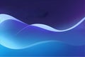 Abstract blue and white wave on a purple background, The wave is made up of a variety of colors, The wave is well-composed and