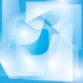 Abstract blue and white wavy background with shapes - vector